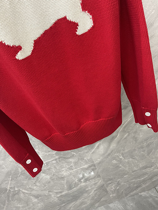 トムブラウンスーパーコピー 子犬の背中がデザインされたレディースカーディガン