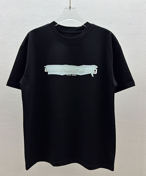 アレキサンダーワン Alexander Wang 新しいロゴ厚のプリントトップス半袖Tシャツ