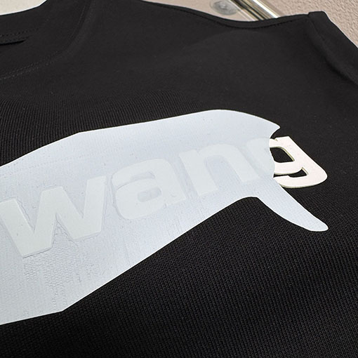 アレキサンダーワン Alexander Wang 新しいロゴ厚のプリントトップス半袖Tシャツ