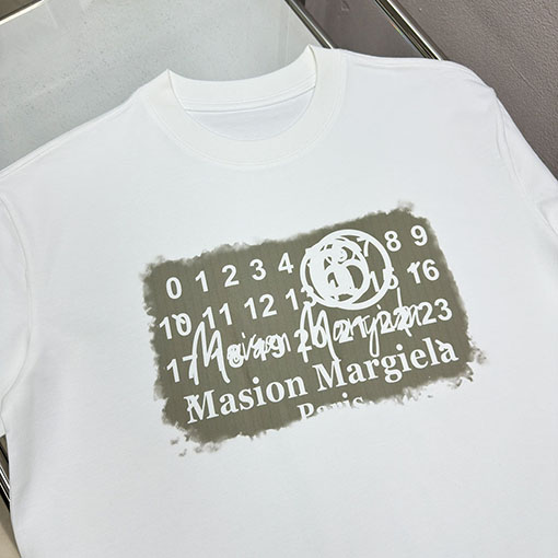 マルタンマルジェラ Maison Margiela MM 新モデルデジタルダイレクトプリントクルーネック半袖Tシャツ