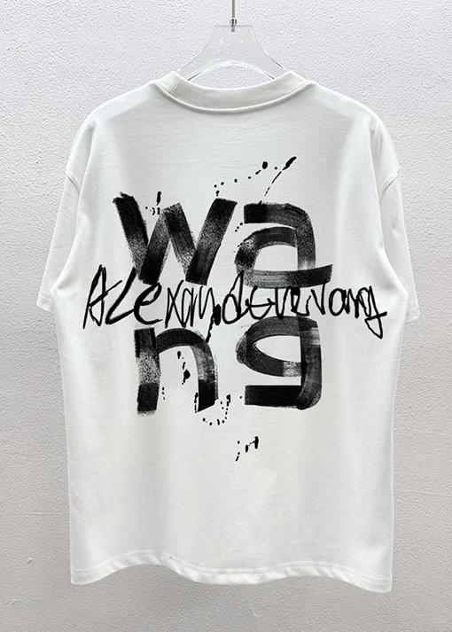 アレキサンダーワン Alexander Wang フロントとバックにデジタルダイレクトインジェクションレタリングプリントをした半袖Tシャツ