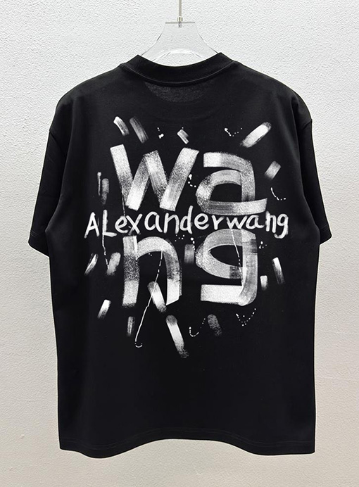 アレキサンダーワン Alexander Wang フロントとバックにデジタルダイレクトインジェクションレタリングプリントをした半袖Tシャツ
