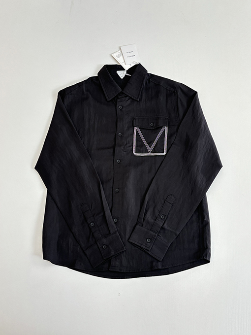 ボッテガヴェネタスーパーコピー クラシックなVネック刺繍襟コットンリネン長袖シャツ