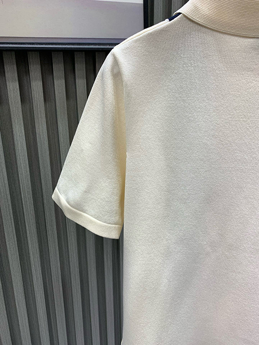 グッチ シルケットコットンニットの襟付き半袖ポロシャツ