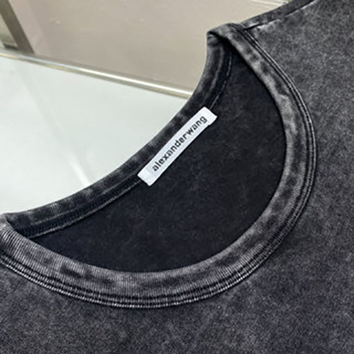 アレキサンダーワン Alexander Wang クラシックレターフェイクオーストリアダイヤモンド半袖Tシャツ