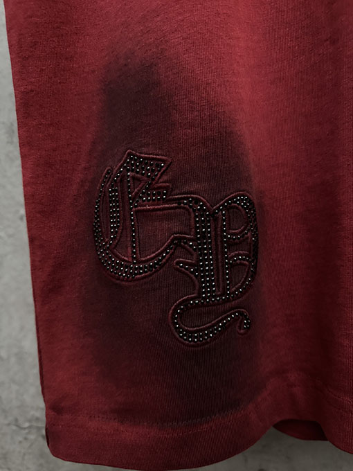 クロムハーツ 新作アメリカンスタイルのウォッシュアップリケラインストーン半袖Tシャツ