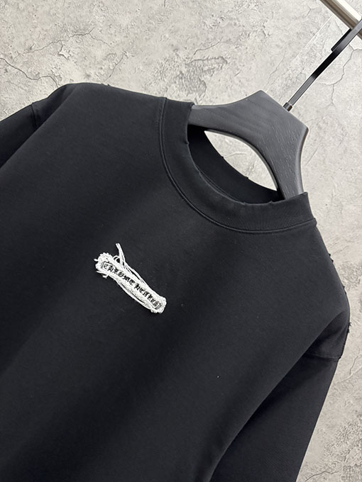 クロムハーツスーパーコピー 新作アップリケクロスステッチタッセル半袖Tシャツ