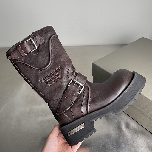 バレンシアガ Balenciaga Venom カーフスキンラウンドトゥバックルアンクルブーツ