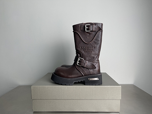 バレンシアガ Balenciaga Venom カーフスキンラウンドトゥバックルアンクルブーツ