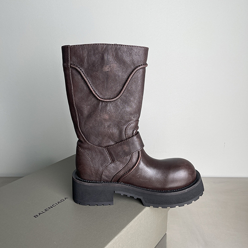 バレンシアガ Balenciaga Venom カーフスキンラウンドトゥバックルアンクルブーツ