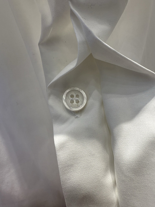 ディオールスーパーコピー Christian DIOR Couture ポケット刺繍入りスズランスローガン半袖シャツ