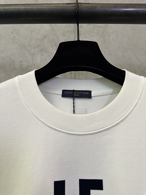ルイヴィトン ミラーロゴ フロックプリント ヘビーウェイト 半袖Tシャツ