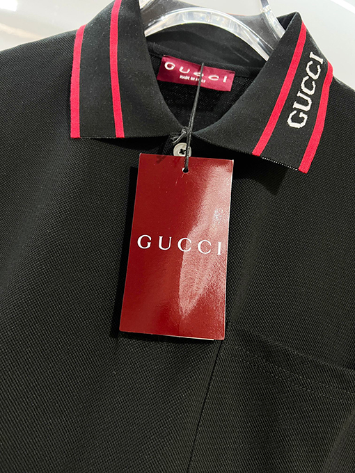 グッチ GUCCI カラーブロックの襟付き半袖ポロシャツ
