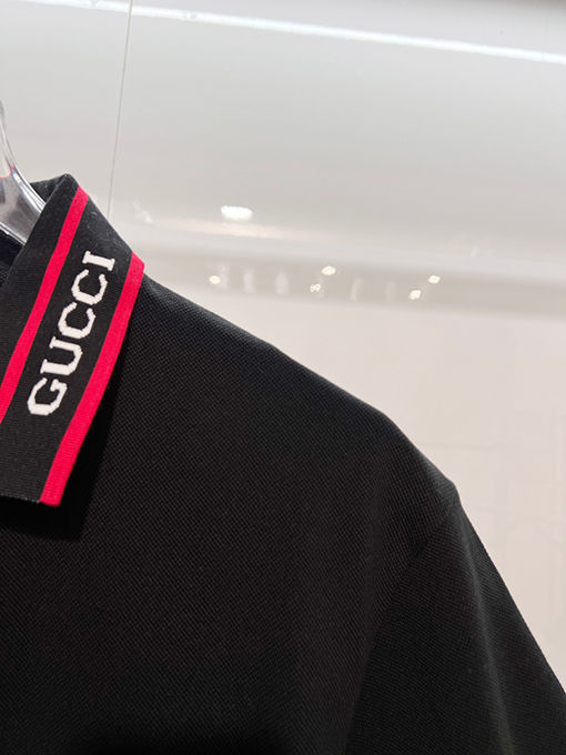グッチ GUCCI カラーブロックの襟付き半袖ポロシャツ