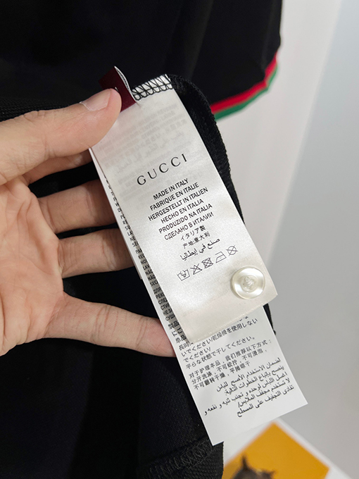 グッチ GUCCI カラーブロックの襟付き半袖ポロシャツ