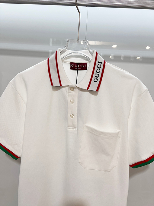 グッチ GUCCI カラーブロックの襟付き半袖ポロシャツ