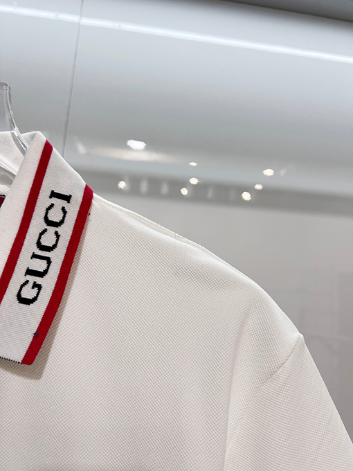 グッチ GUCCI カラーブロックの襟付き半袖ポロシャツ