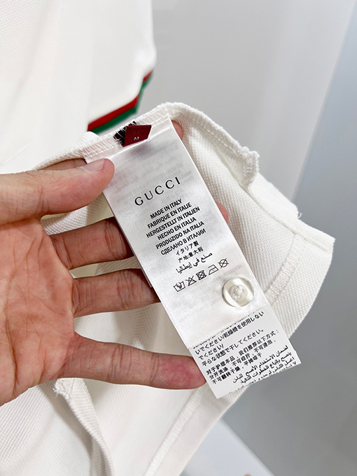 グッチ GUCCI カラーブロックの襟付き半袖ポロシャツ