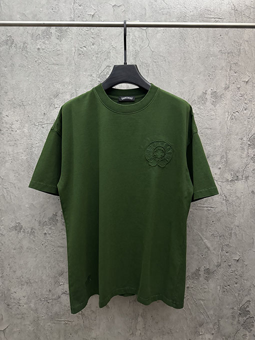 クロムハーツ 新モデルアメリカンスタイルのレーザーカットアップリケ刺繍のカップル半袖Tシャツ