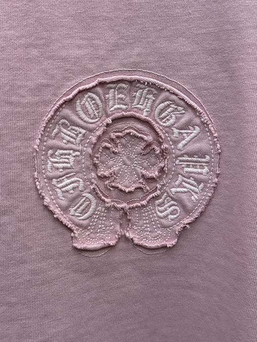 クロムハーツ 新モデルアメリカンスタイルのレーザーカットアップリケ刺繍のカップル半袖Tシャツ