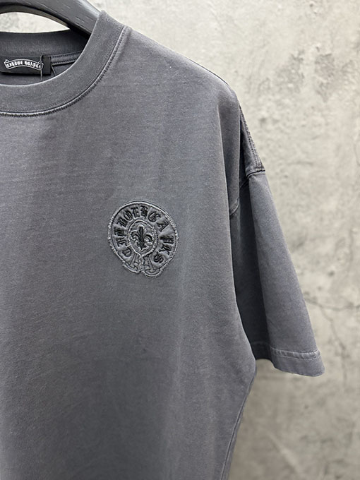 クロムハーツ 新モデルアメリカンスタイルのレーザーカットアップリケ刺繍のカップル半袖Tシャツ