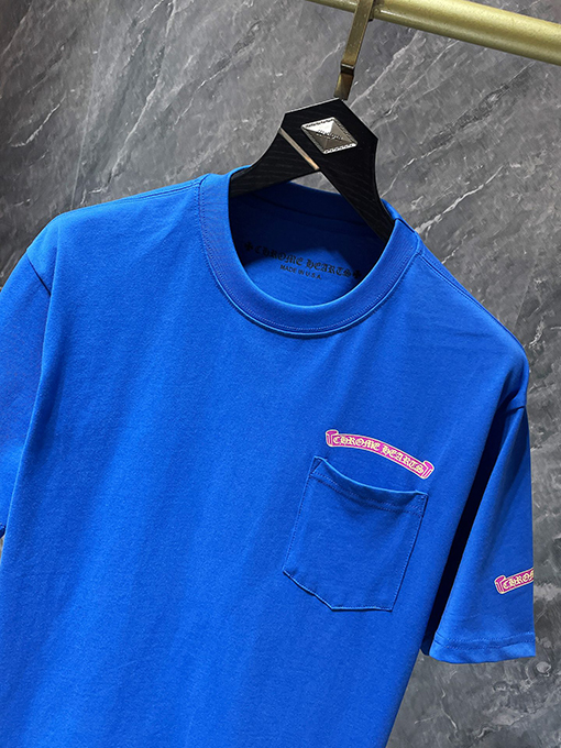 クロムハーツ ドーパミンブルーピンクローラー半袖Tシャツ