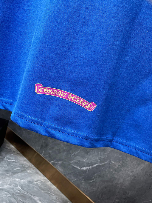 クロムハーツ ドーパミンブルーピンクローラー半袖Tシャツ