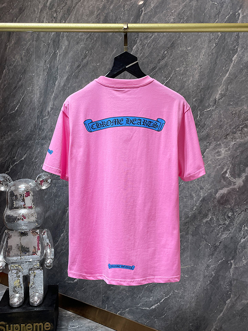 クロムハーツ ドーパミンブルーピンクローラー半袖Tシャツ