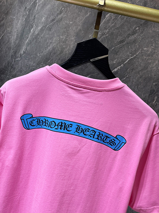 クロムハーツ ドーパミンブルーピンクローラー半袖Tシャツ