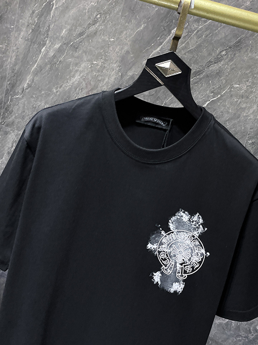 クロムハーツスーパーコピー サンスクリット刺繍クロス半袖Tシャツ