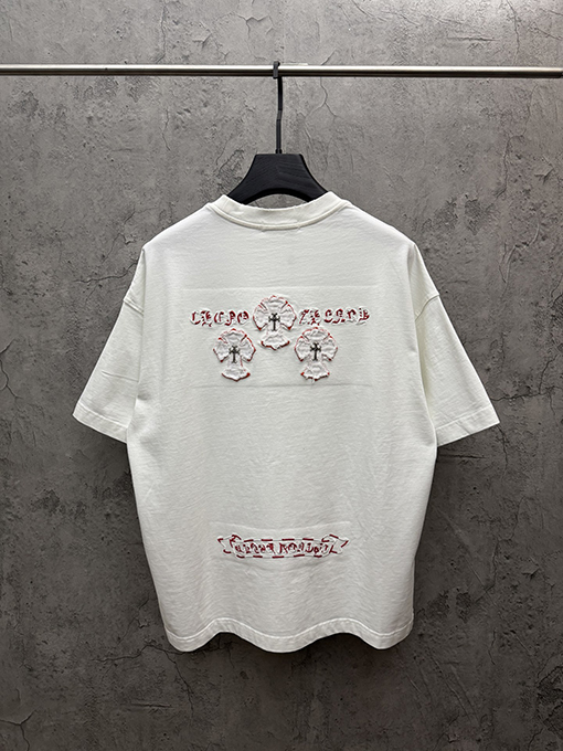 クロムハーツコピー Brunello Cucinelli ロゴプリント半袖Tシャツ