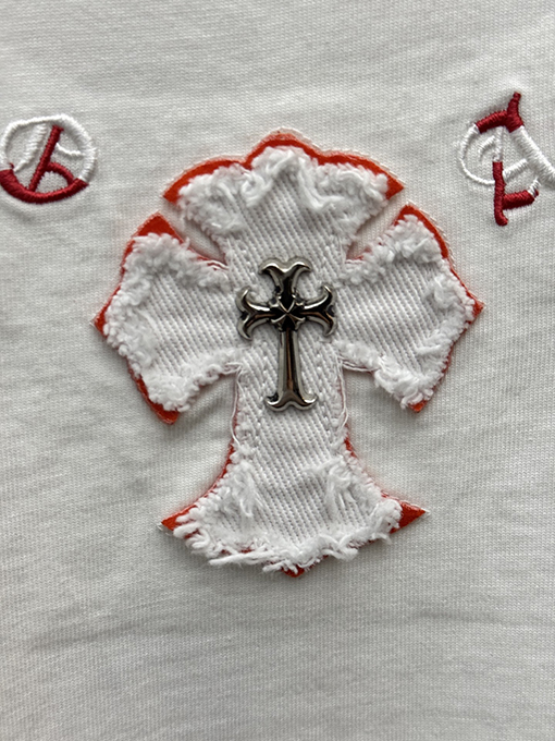 クロムハーツコピー Brunello Cucinelli ロゴプリント半袖Tシャツ