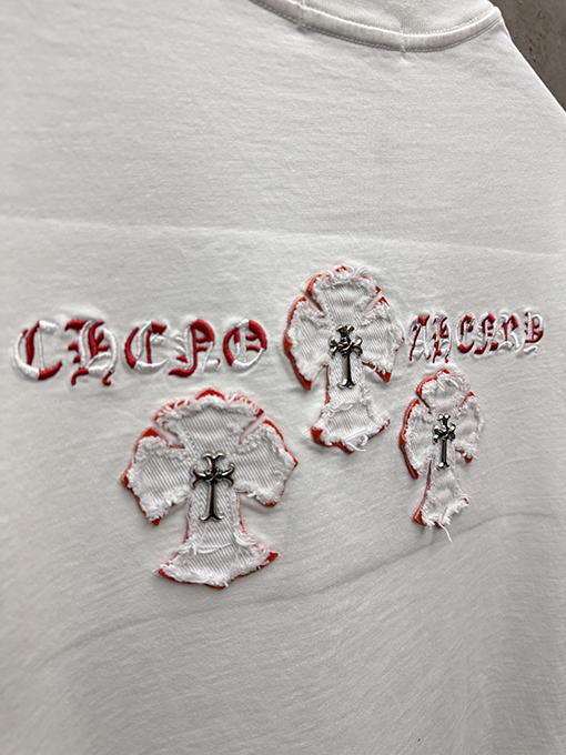 クロムハーツコピー Brunello Cucinelli ロゴプリント半袖Tシャツ