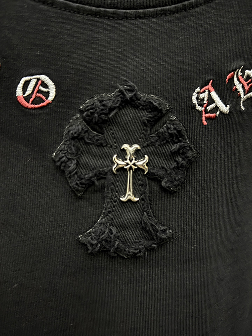 クロムハーツコピー Brunello Cucinelli ロゴプリント半袖Tシャツ