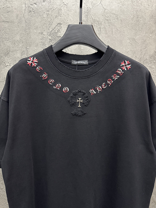 クロムハーツコピー Brunello Cucinelli ロゴプリント半袖Tシャツ