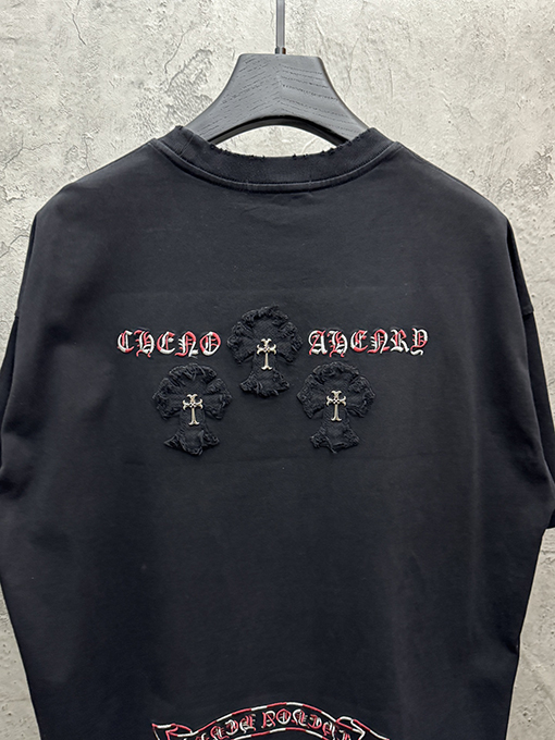 クロムハーツコピー Brunello Cucinelli ロゴプリント半袖Tシャツ