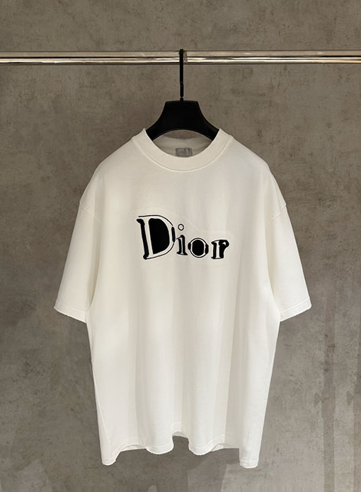 ディオール Dior 新作アップリケ刺繍半袖Tシャツ