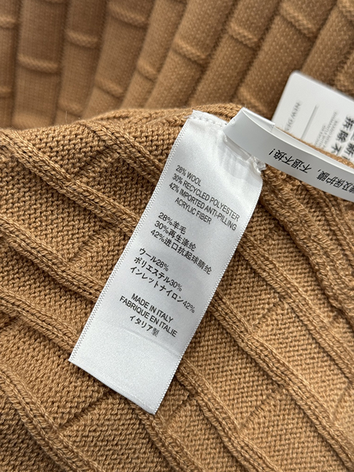 プラダコピー 三角形の竹編みクルーネックセーター