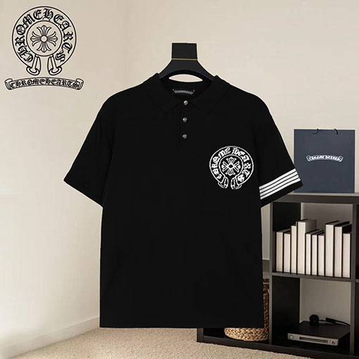 クロムハーツ ジャカードカラーニット半袖Tシャツ