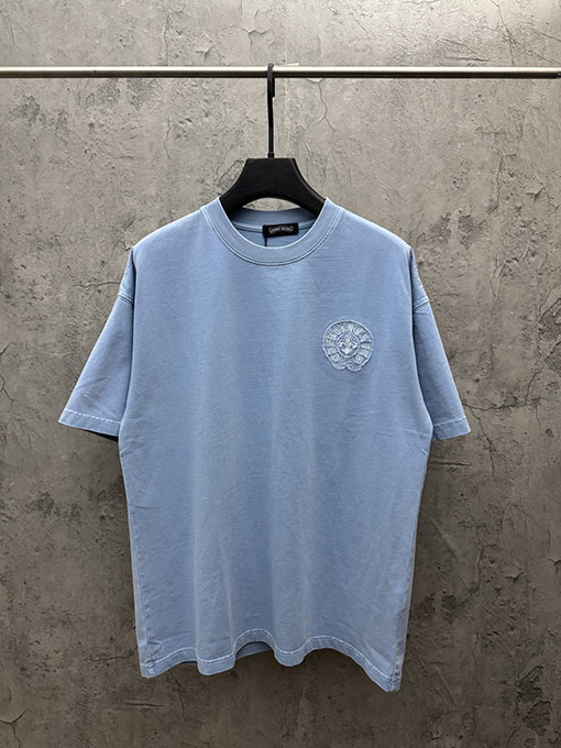 クロムハーツ 新しいアメリカンスタイルのレーザーカットアップリケ刺繍のカップル半袖Tシャツ