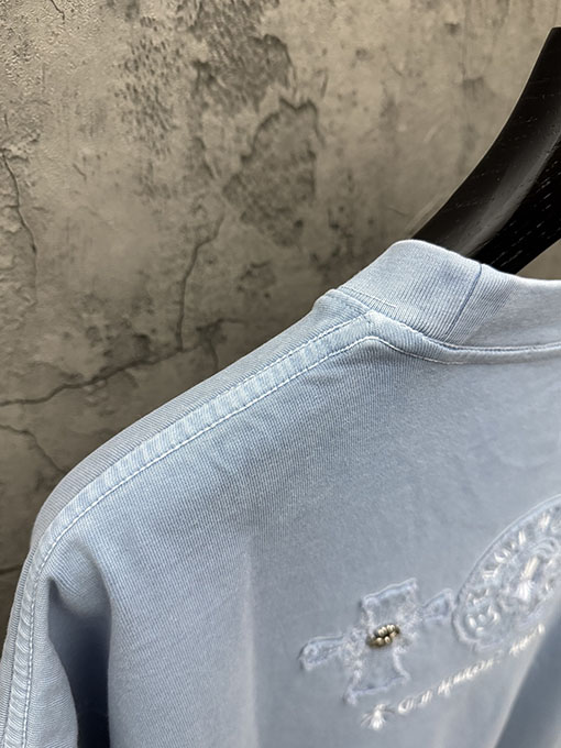 クロムハーツ 新しいアメリカンスタイルのレーザーカットアップリケ刺繍のカップル半袖Tシャツ