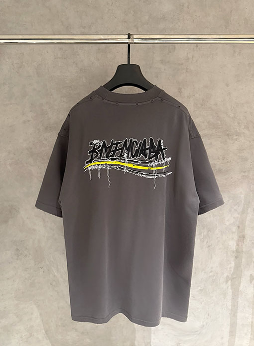 バレンシアガスーパーコピー Balenciaga ロゴ刺繍半袖Tシャツ
