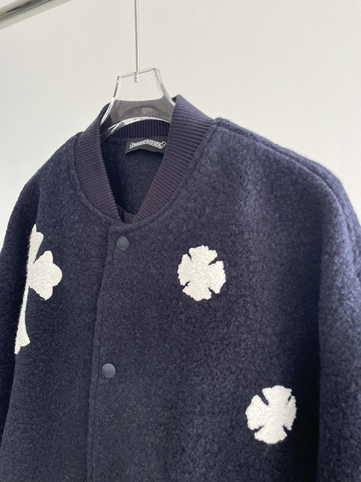 クロムハーツスーパーコピー ウール刺繍ロゴ厚手ベースボールジャケット