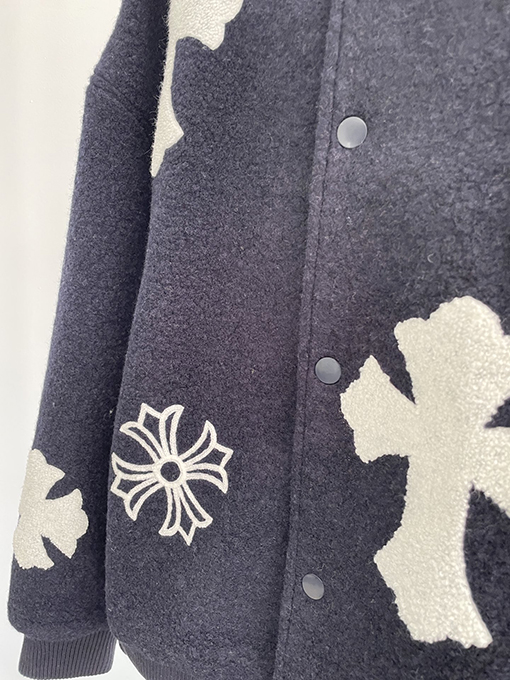 クロムハーツスーパーコピー ウール刺繍ロゴ厚手ベースボールジャケット
