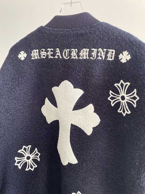 クロムハーツスーパーコピー ウール刺繍ロゴ厚手ベースボールジャケット