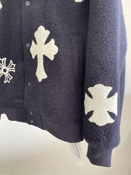 クロムハーツスーパーコピー ウール刺繍ロゴ厚手ベースボールジャケット