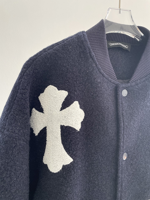 クロムハーツスーパーコピー ウール刺繍ロゴ厚手ベースボールジャケット