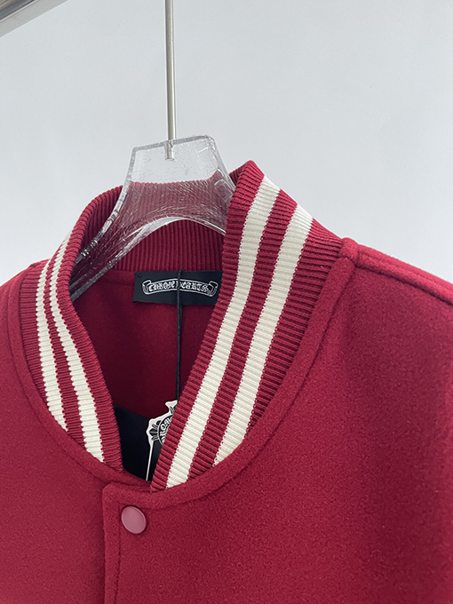 クロムハーツ 刺繍入りホースシュークロスダブルレイヤーベースボールジャケット