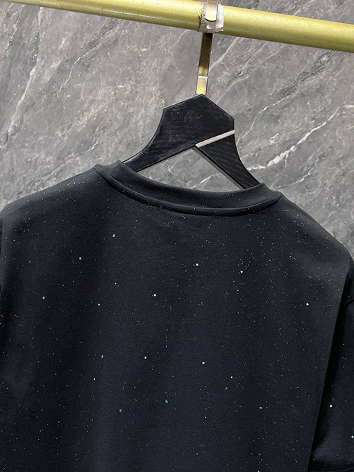 クロムハーツ クラシックな馬蹄刺繍の金箔スター半袖Tシャツ