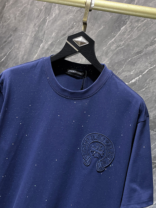 クロムハーツ クラシックな馬蹄刺繍の金箔スター半袖Tシャツ